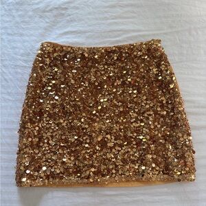 Zara Gold Sequin Pencil Skirt